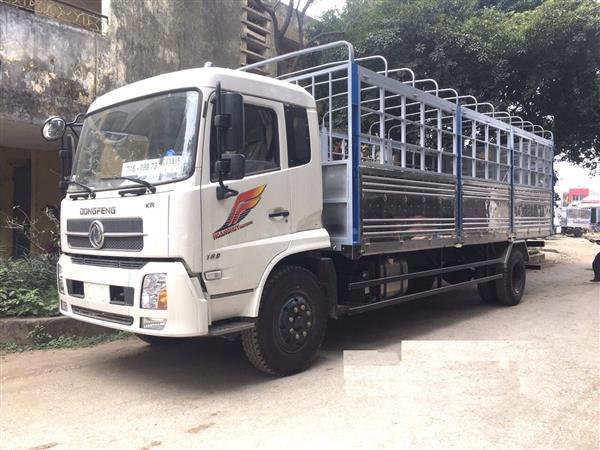 Xe tải 9 tấn Dongfeng Hoàng Huy thùng có bửng nâng hạ hàng